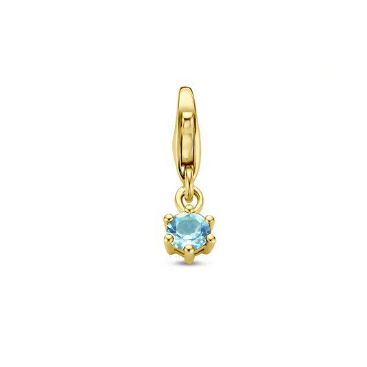 slotbedel met geboortesteen 14K geelgoud