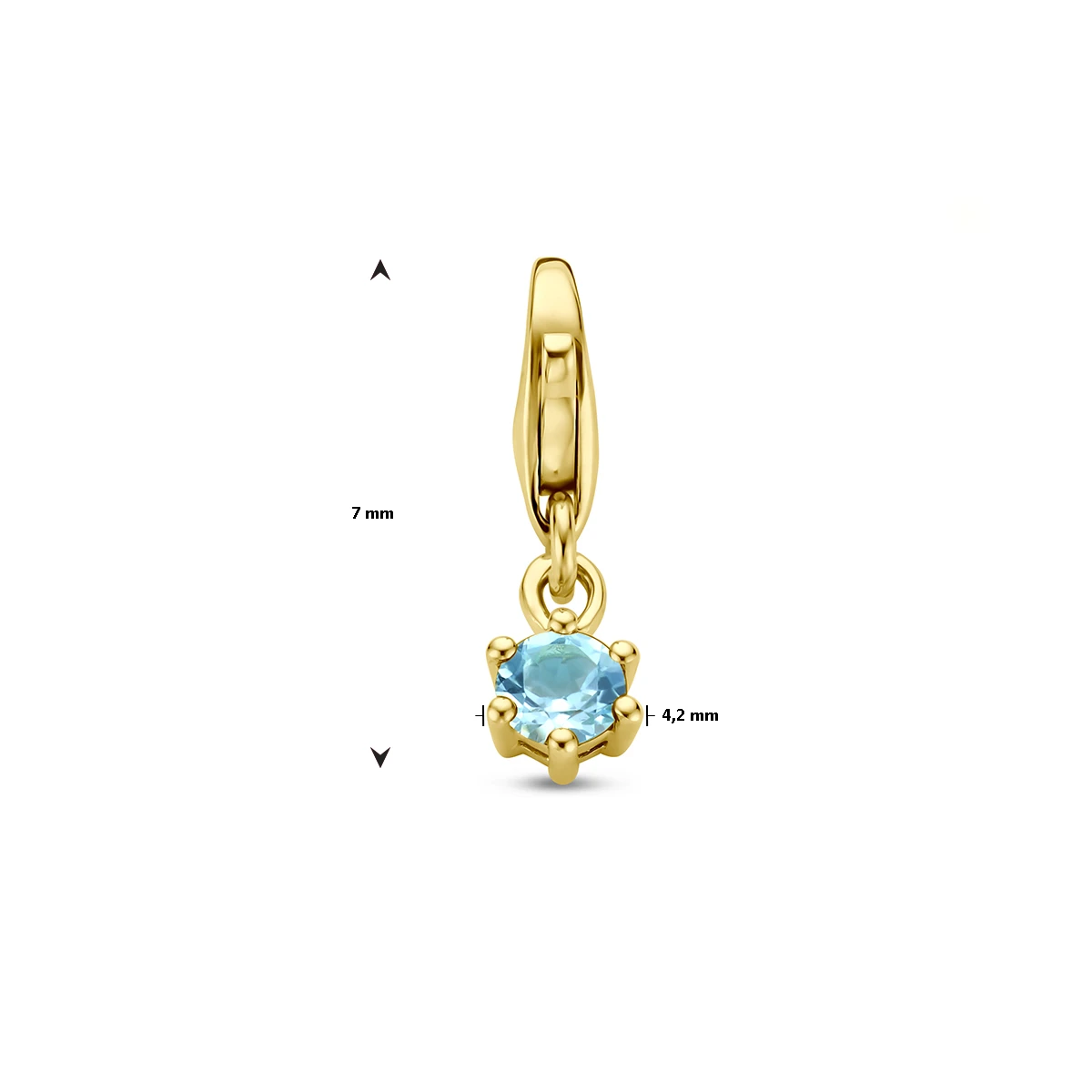 slotbedel met geboortesteen 14K geelgoud
