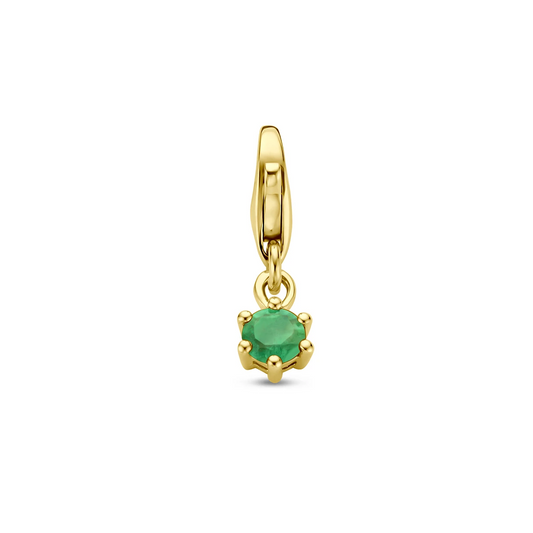 slotbedel met geboortesteen 14K geelgoud
