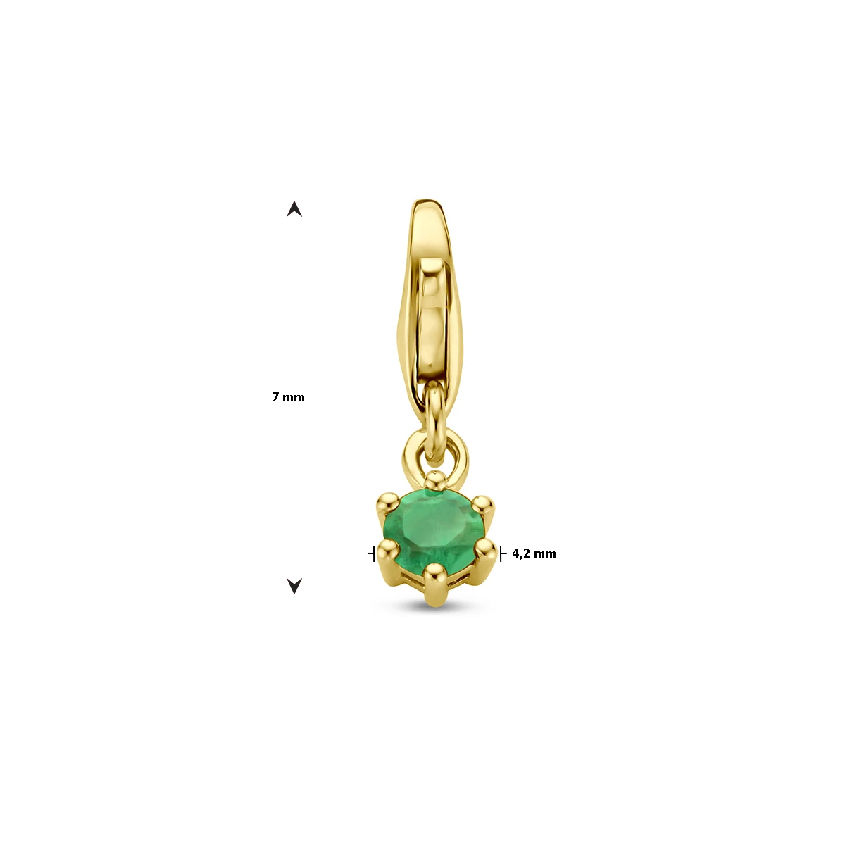 slotbedel met geboortesteen 14K geelgoud