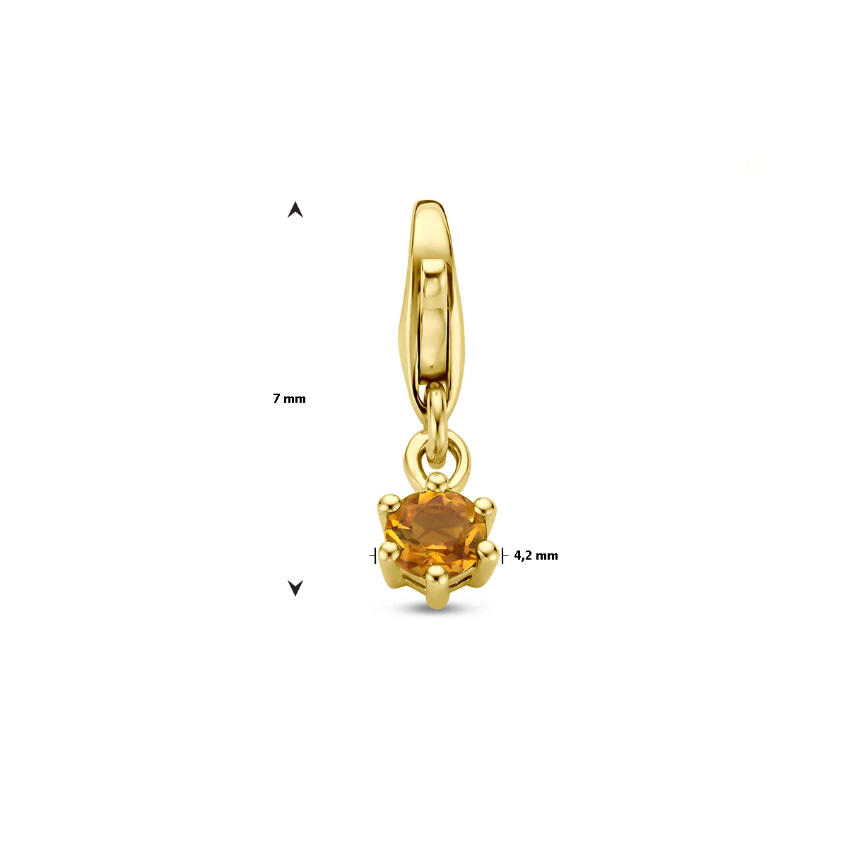 slotbedel met geboortesteen 14K geelgoud