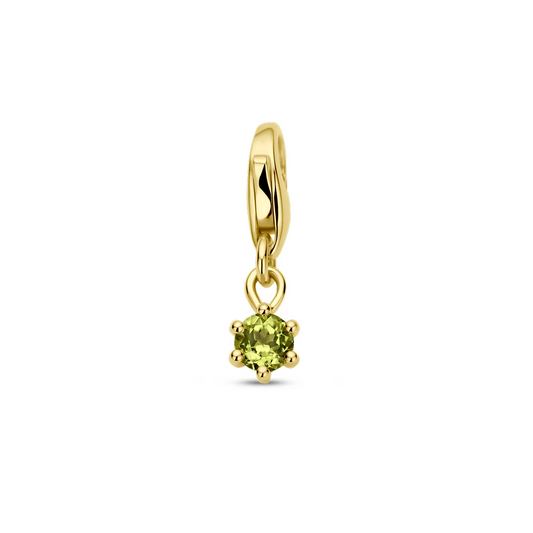 slotbedel met geboortesteen 14K geelgoud