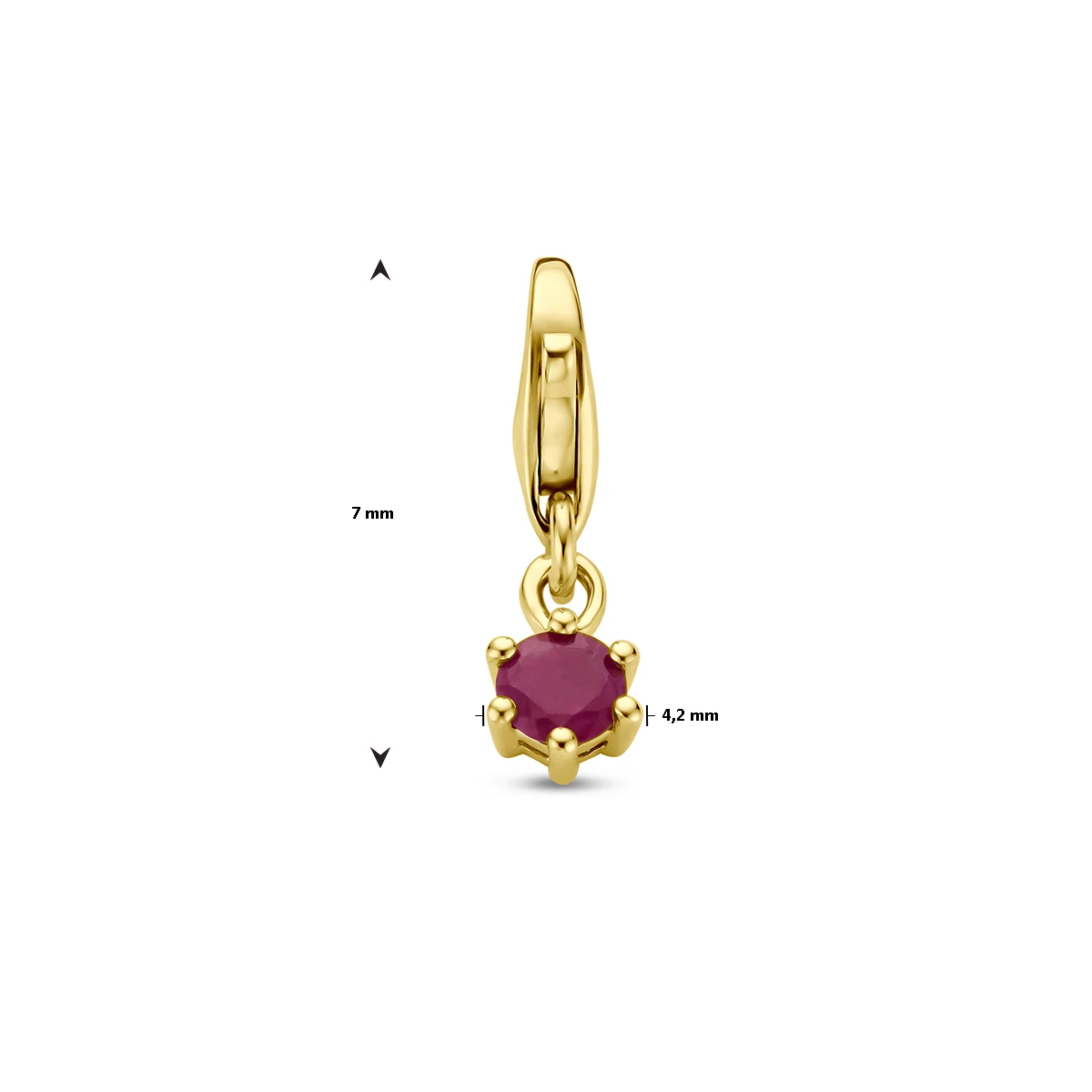 slotbedel met geboortesteen 14K geelgoud