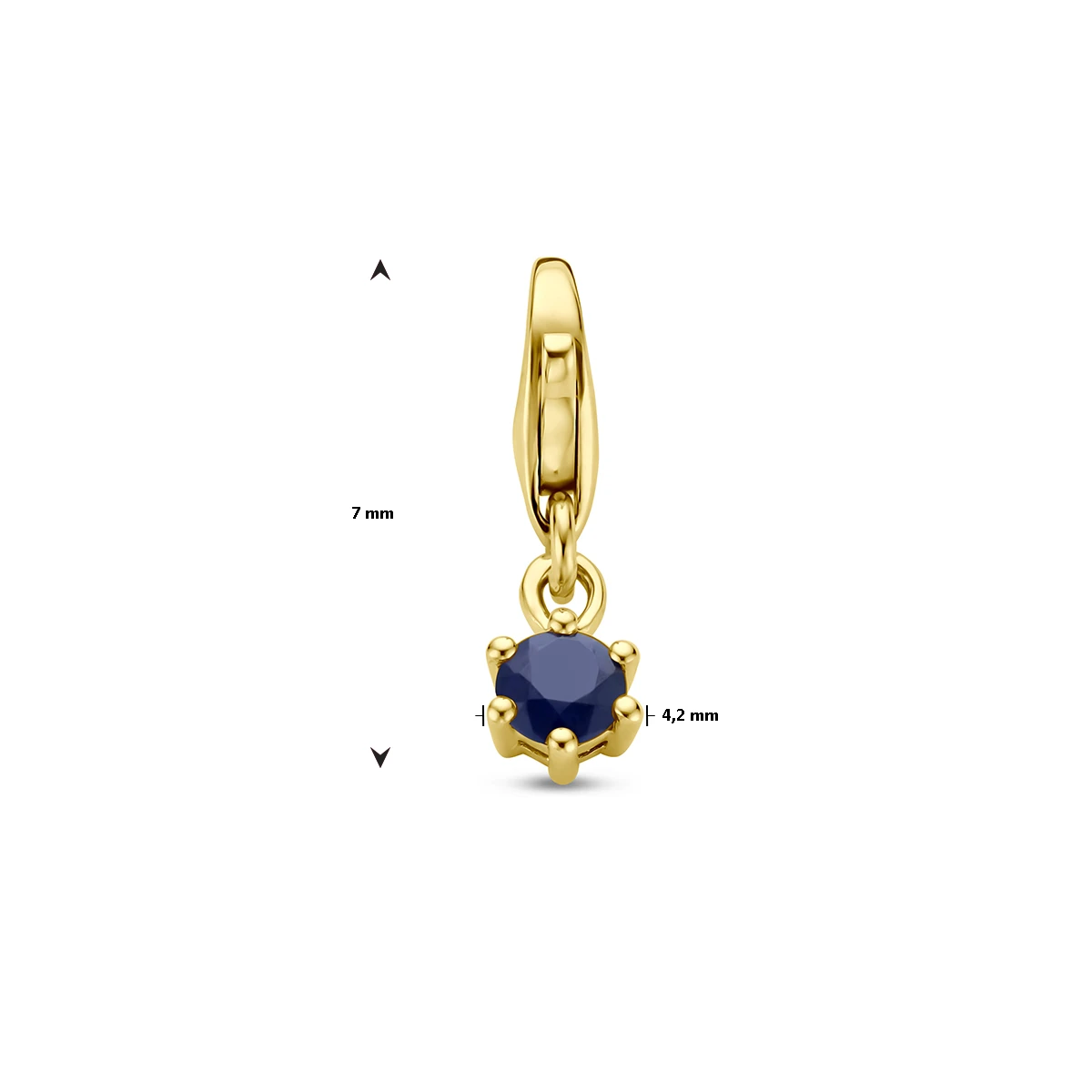 slotbedel met geboortesteen 14K geelgoud