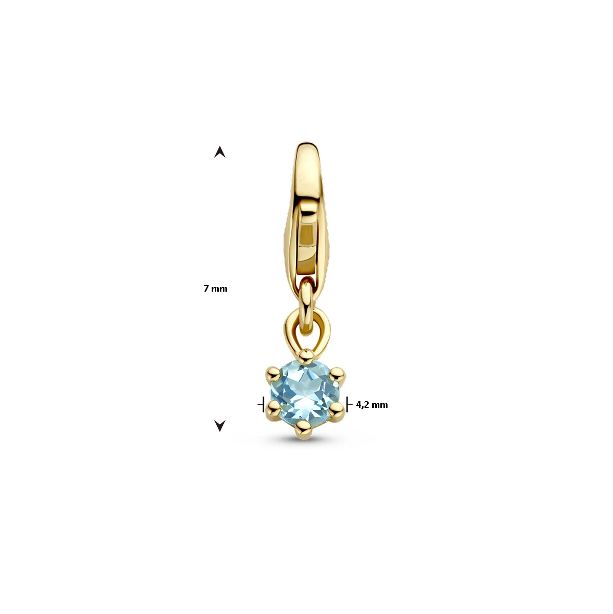 slotbedel met geboortesteen 14K geelgoud