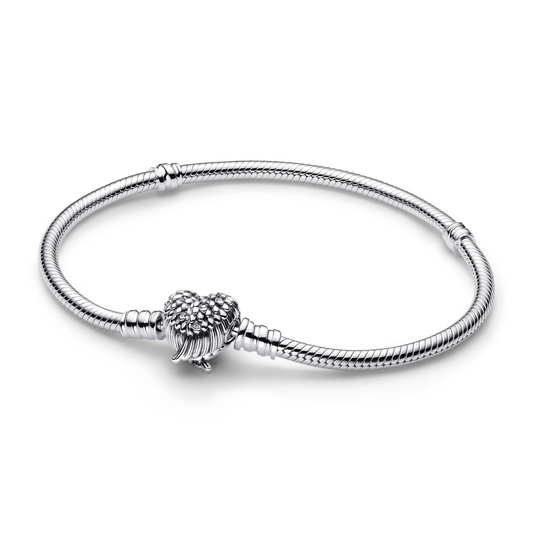 Snake Chain Armband met Hartvormige Vleugelssluiting