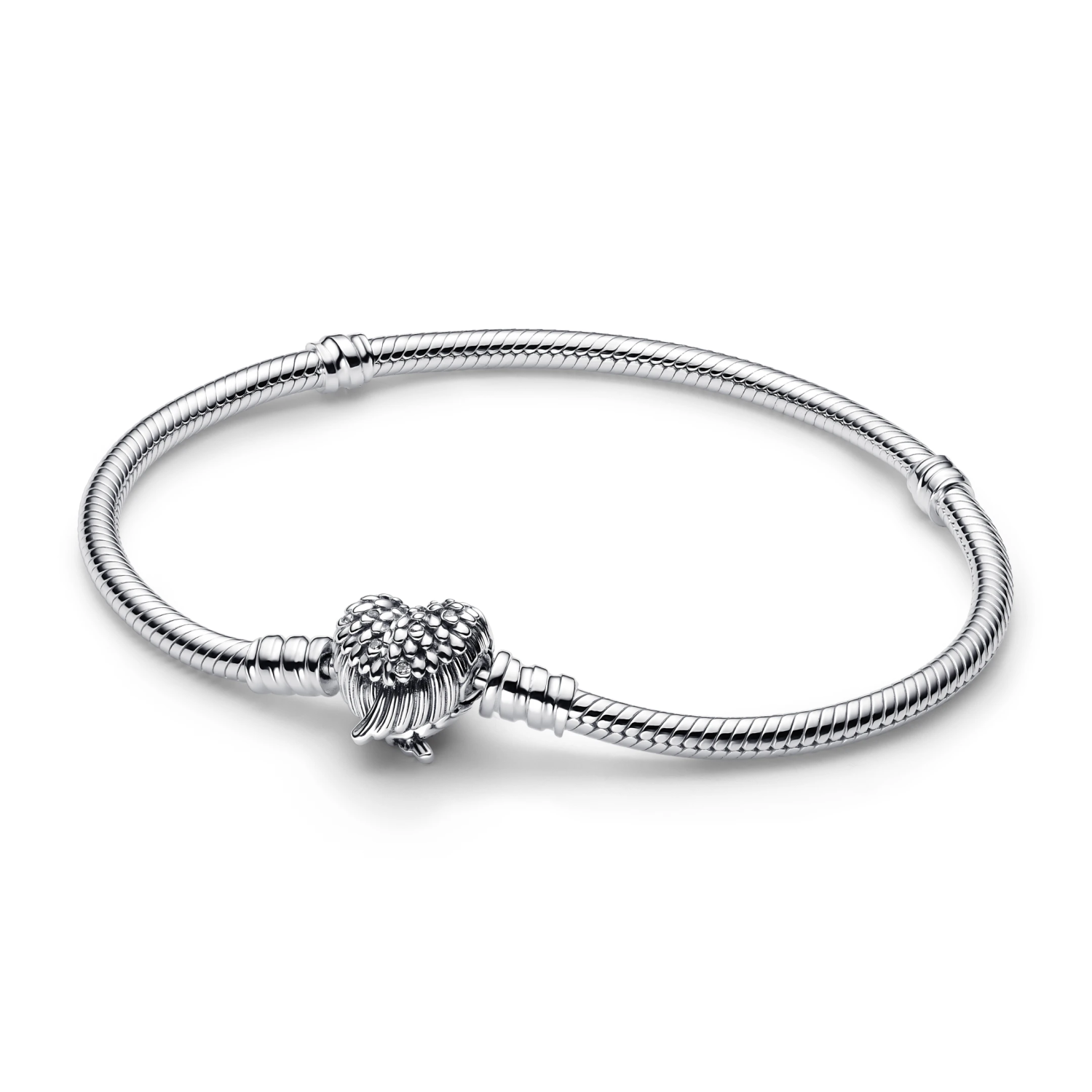 Snake Chain Armband met Hartvormige Vleugelssluiting