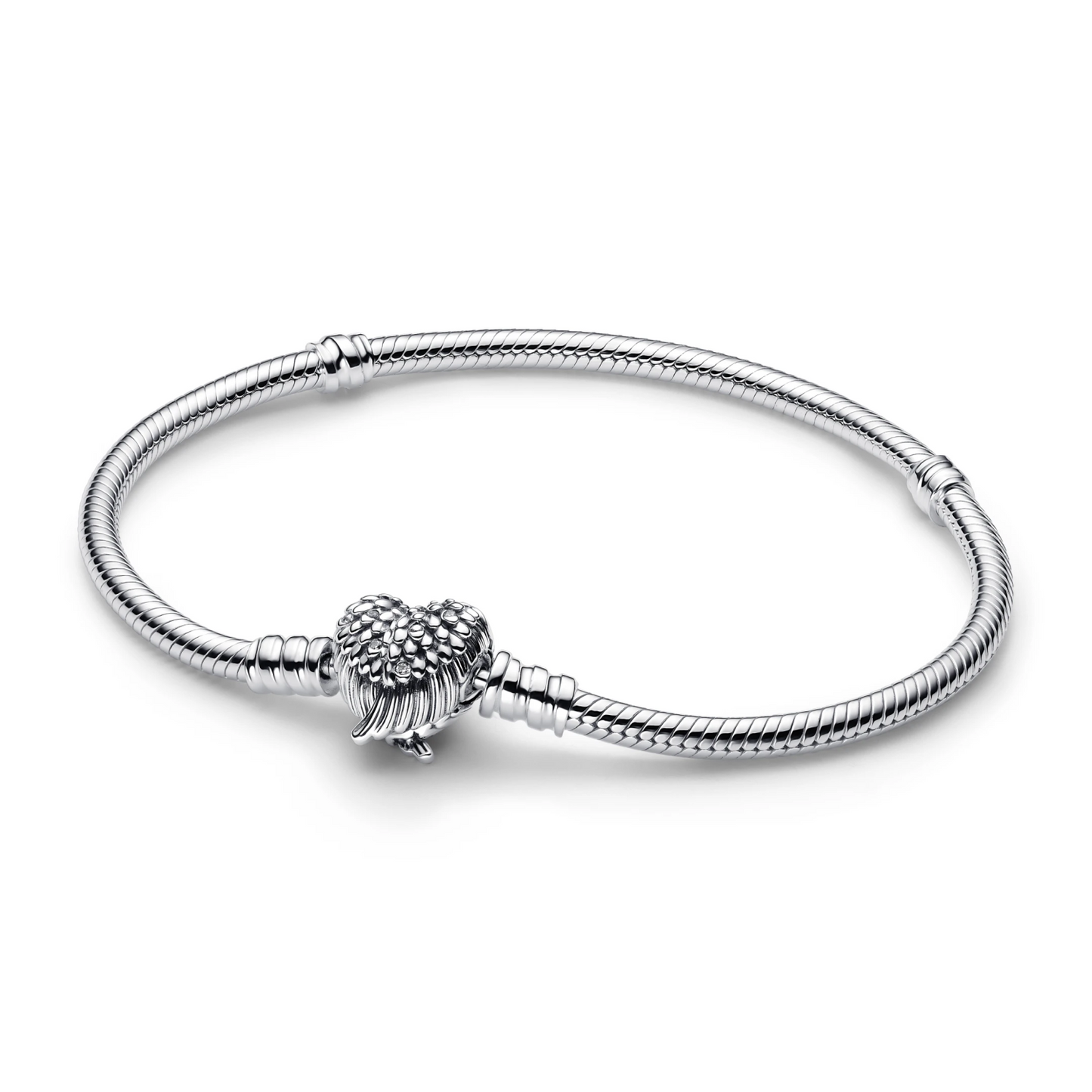 Snake Chain Armband met Hartvormige Vleugelssluiting