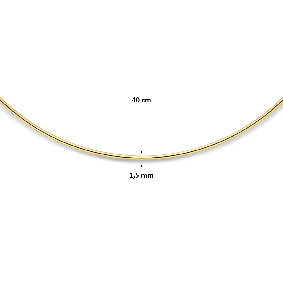 spang collier 1,5 mm 40 cm 14K geelgoud