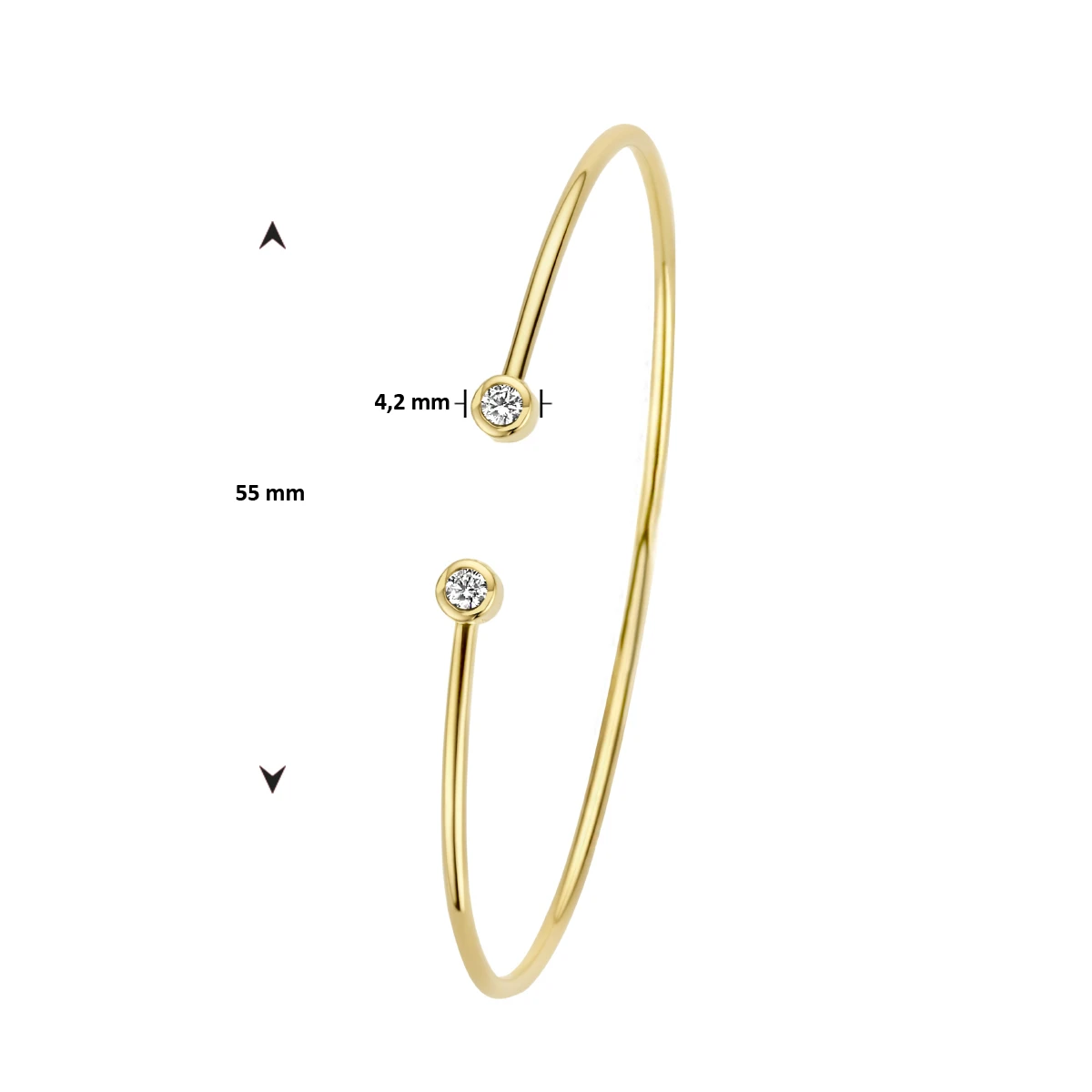 spangarmband diamant 0.19ct h si 14K geelgoud