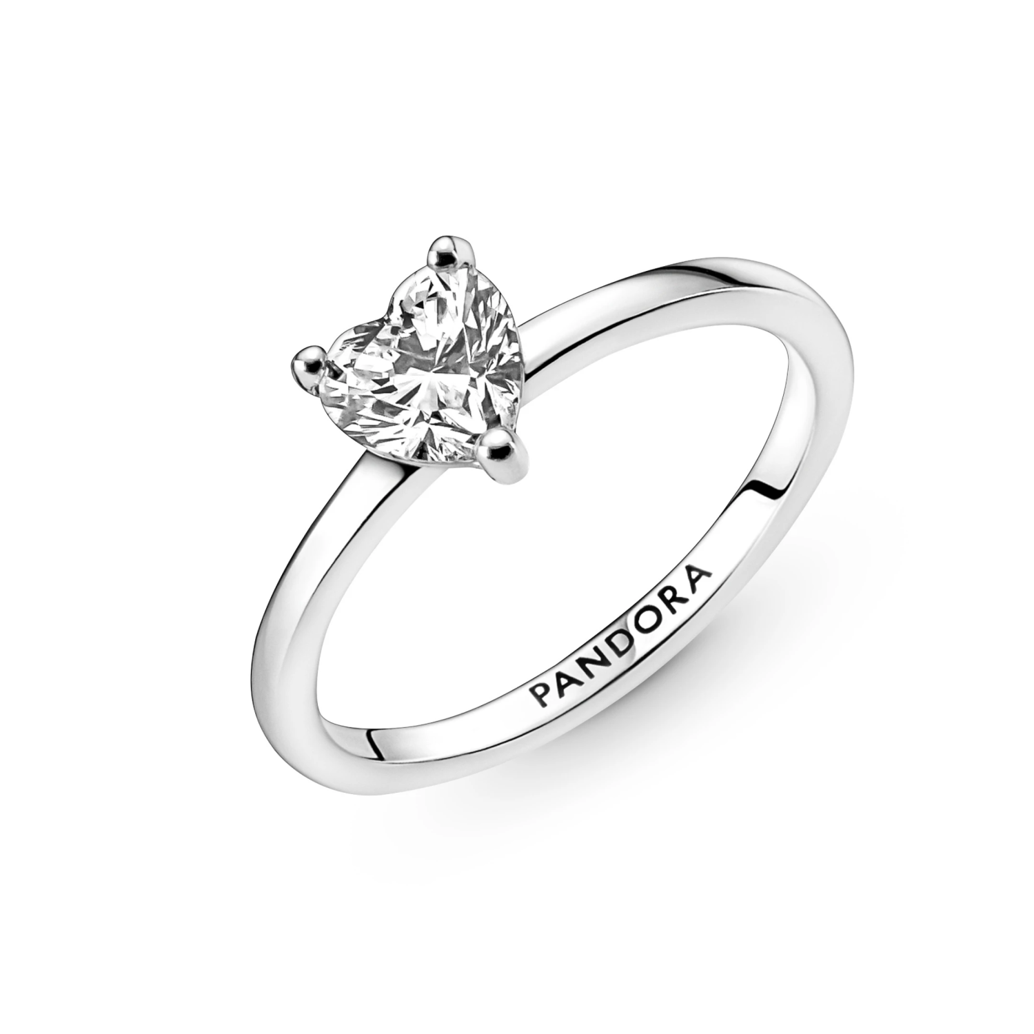 Sparkling Heart Solitaire Ring