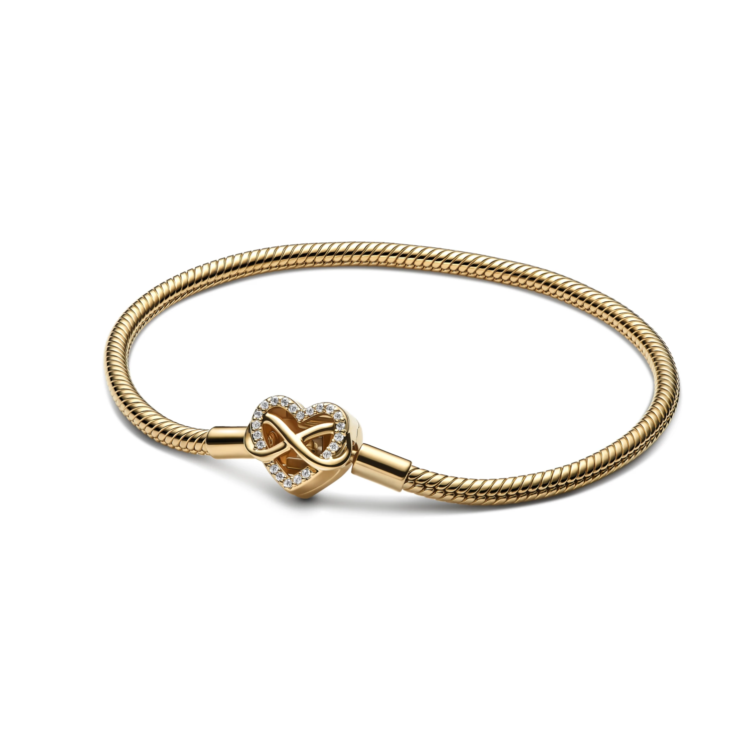 Sparkling Infinity Heart Clasp-slangenschakelarmband