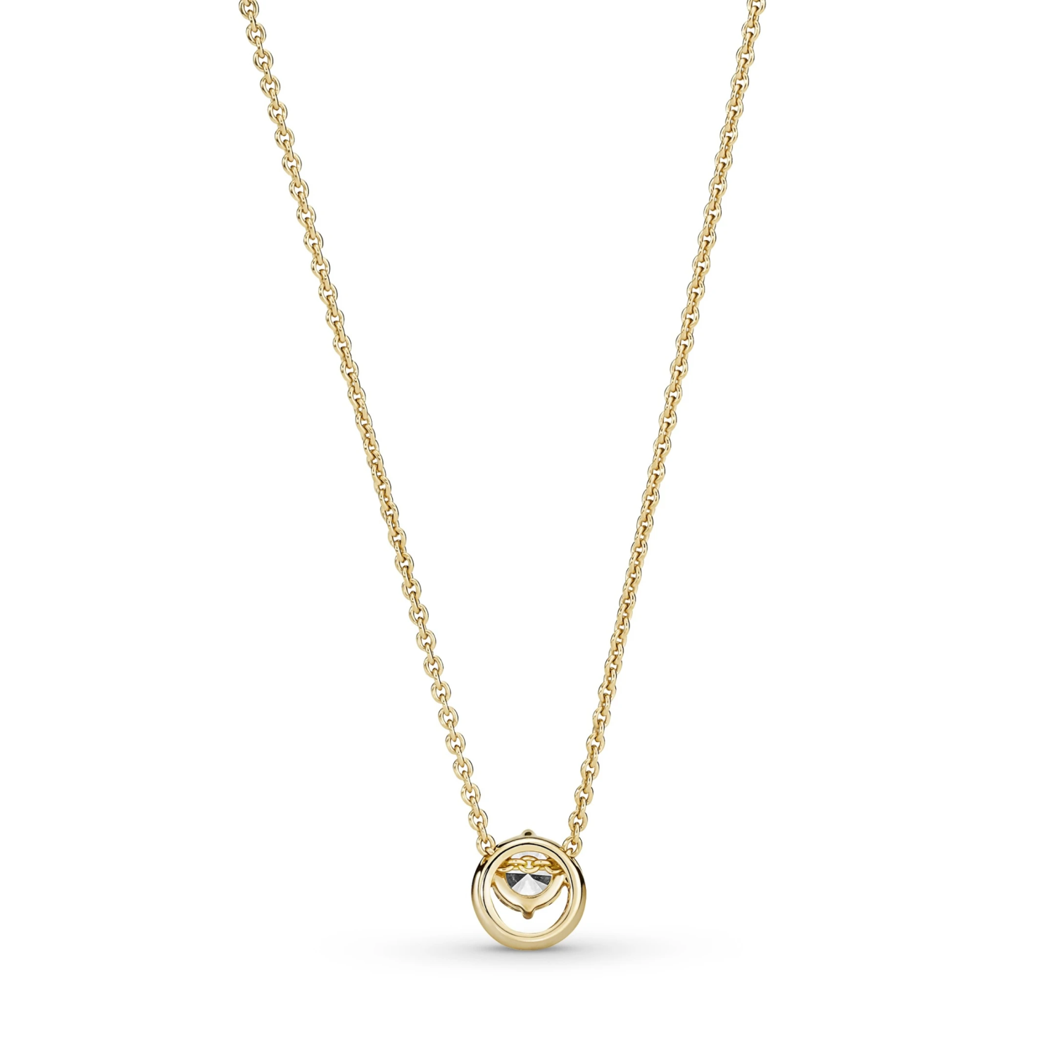 Sparkling Round Halo Pendant Collier Necklace