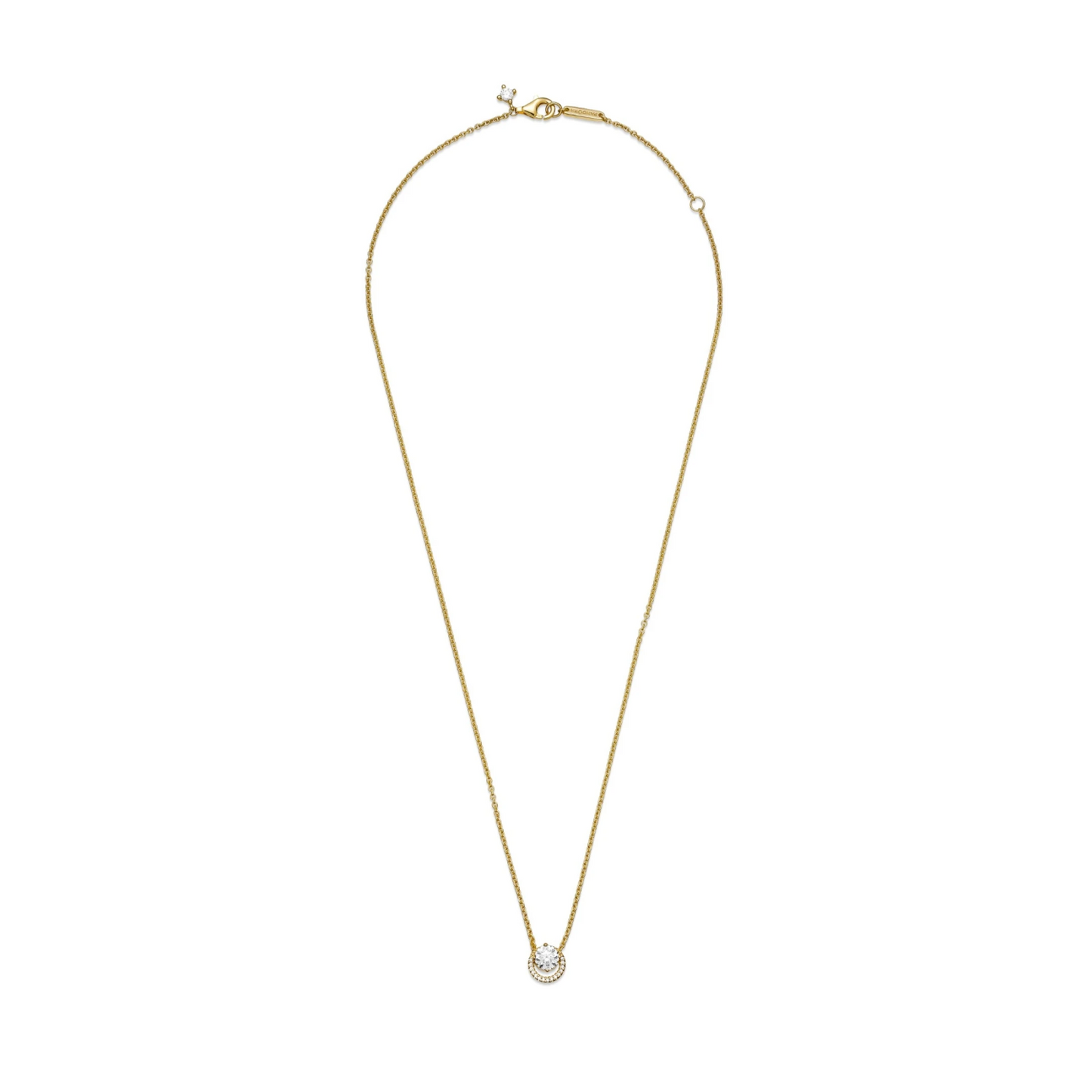 Sparkling Round Halo Pendant Collier Necklace