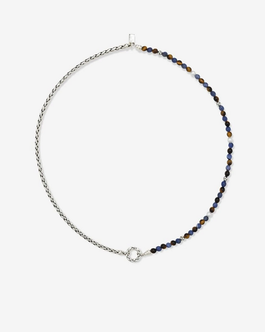 Spirit Bead Stacking Ketting Tiger Eye Sodalite Zilver