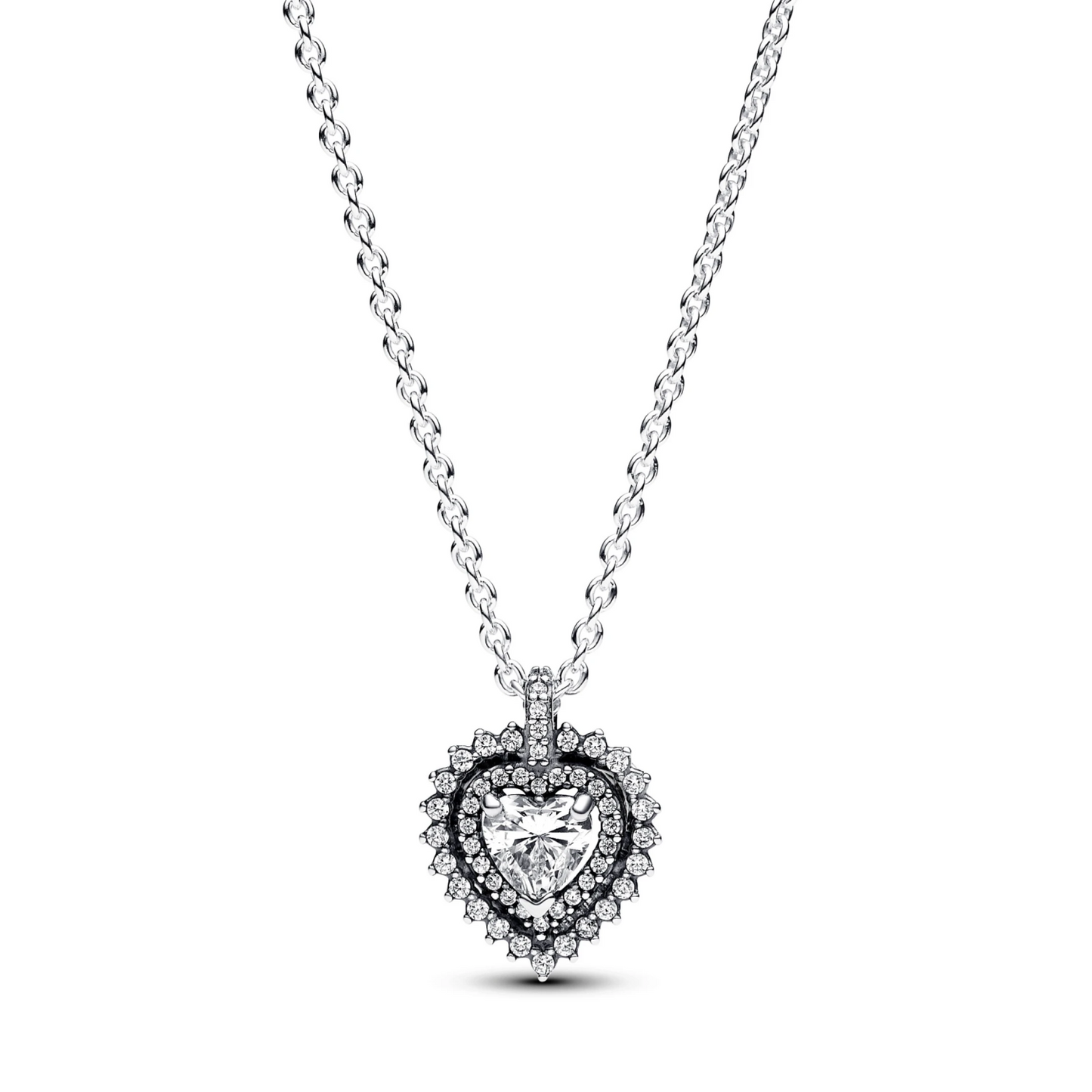 Sprankelend hart halo halsketting met hanger