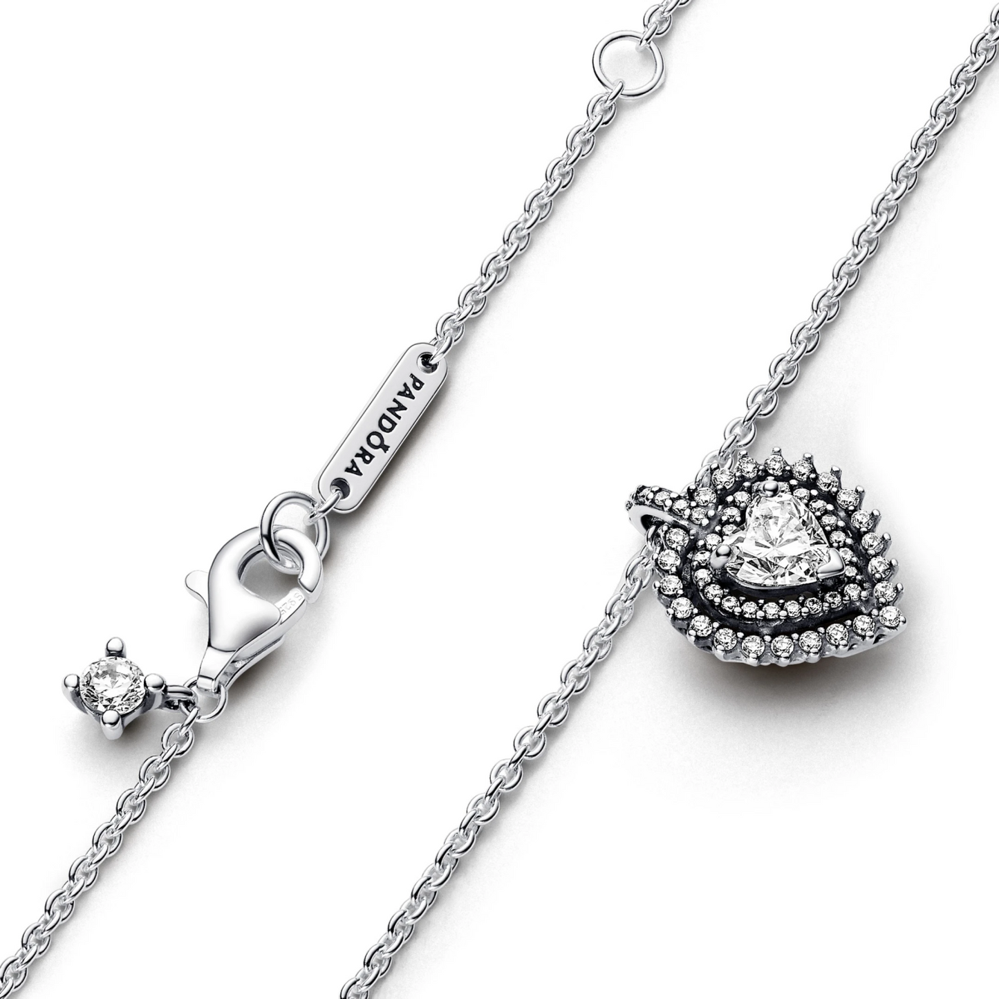Sprankelend hart halo halsketting met hanger