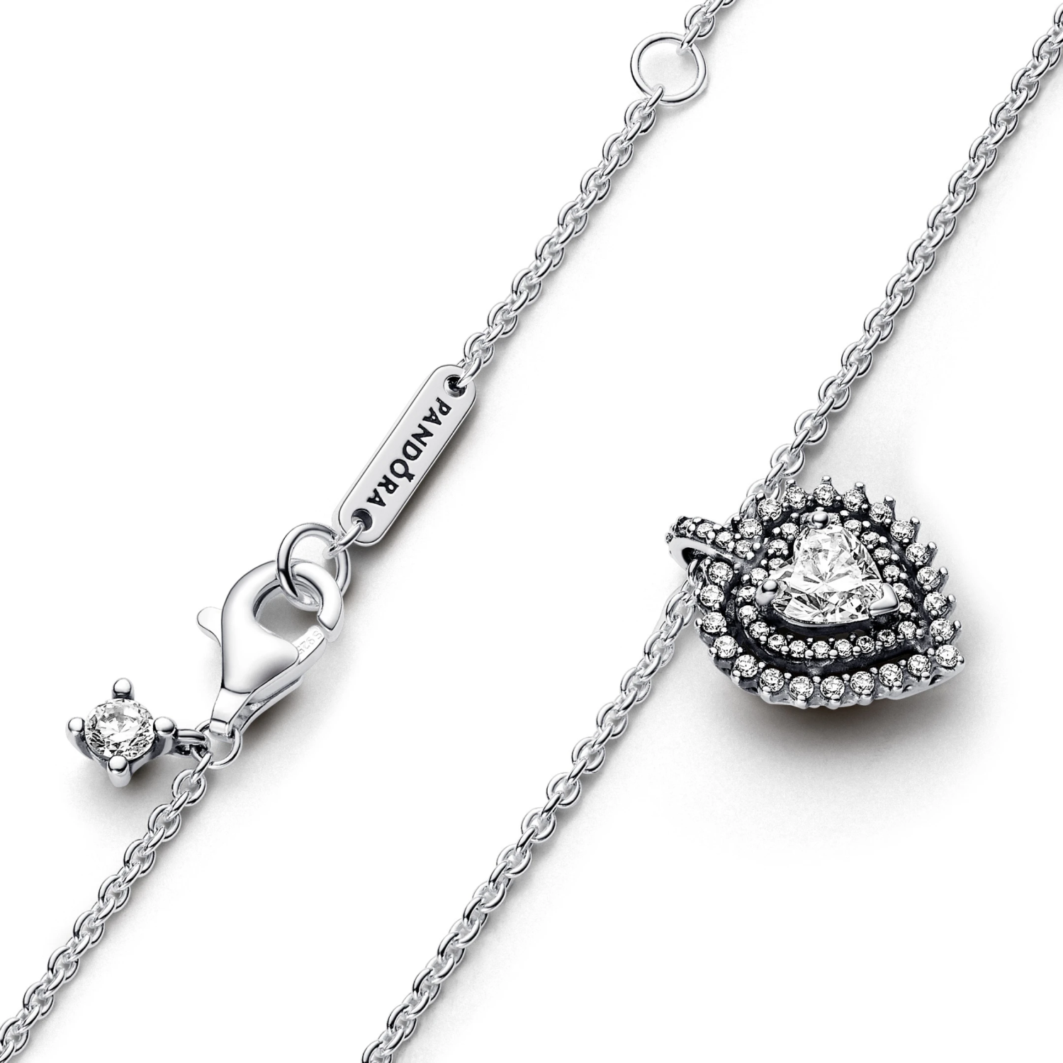 Sprankelend hart halo halsketting met hanger