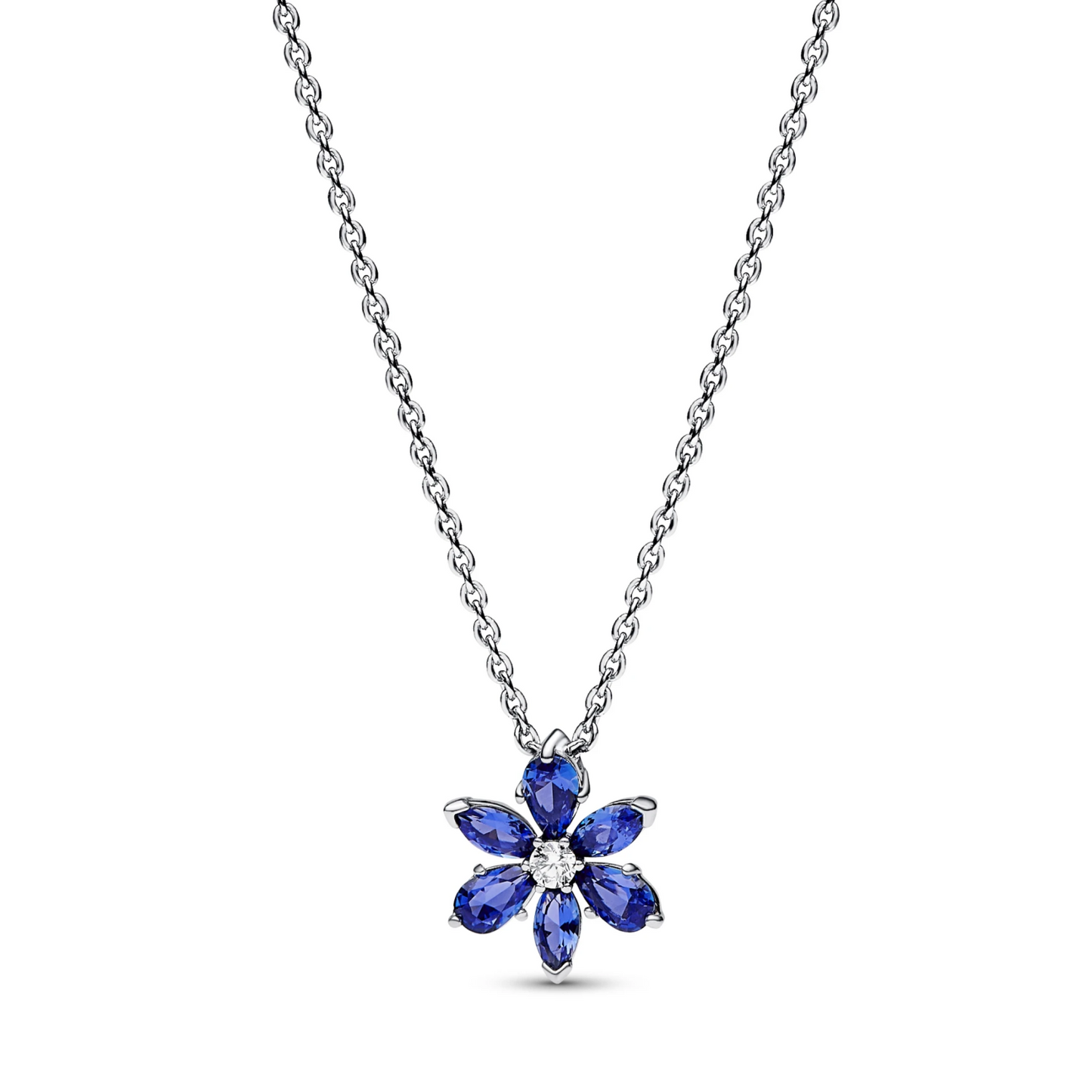 Sprankelende Blauwe Herbarium Cluster Ketting met Hanger