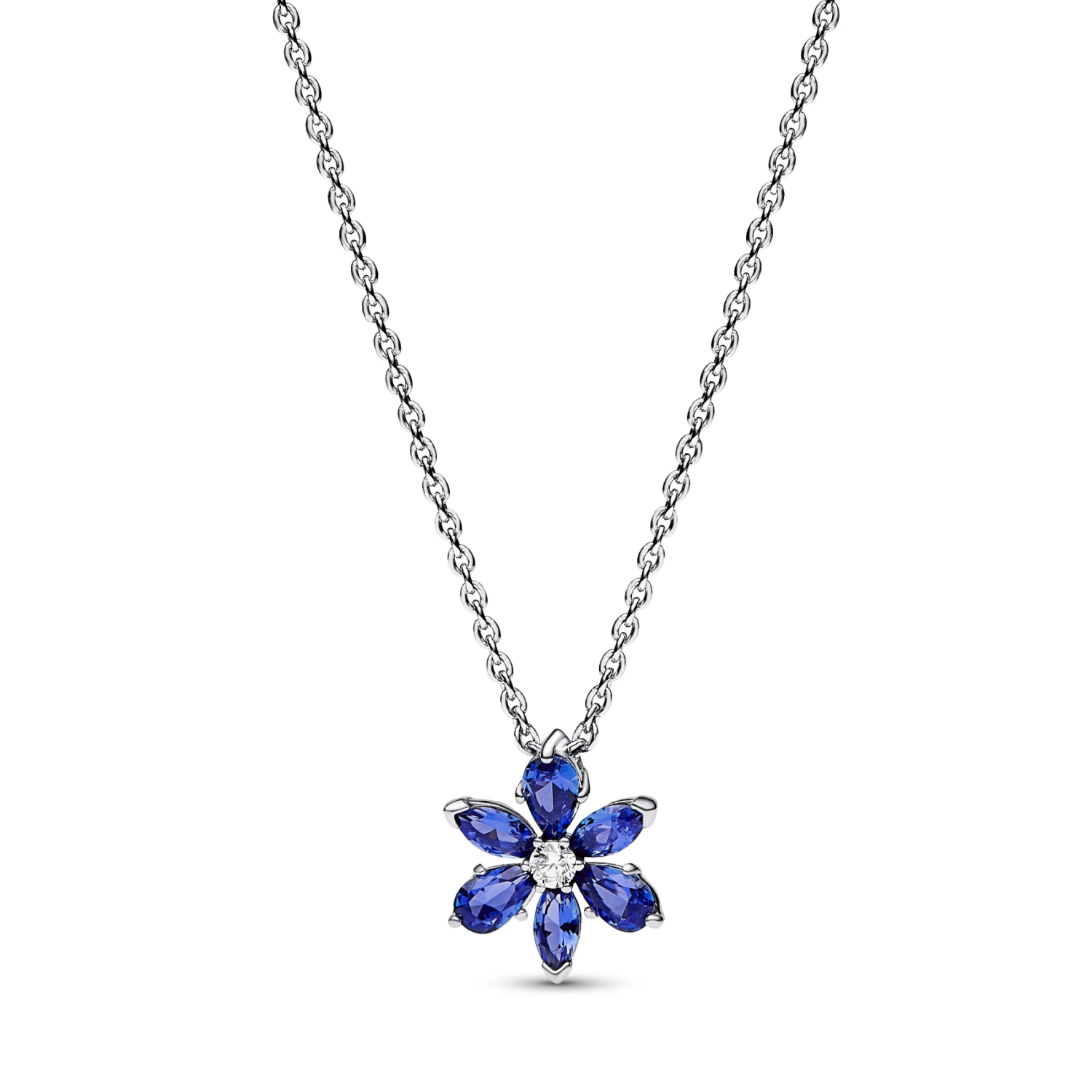 Sprankelende Blauwe Herbarium Cluster Ketting met Hanger