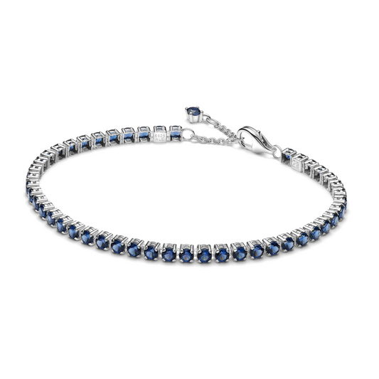 Sprankelende blauwe tennisarmband