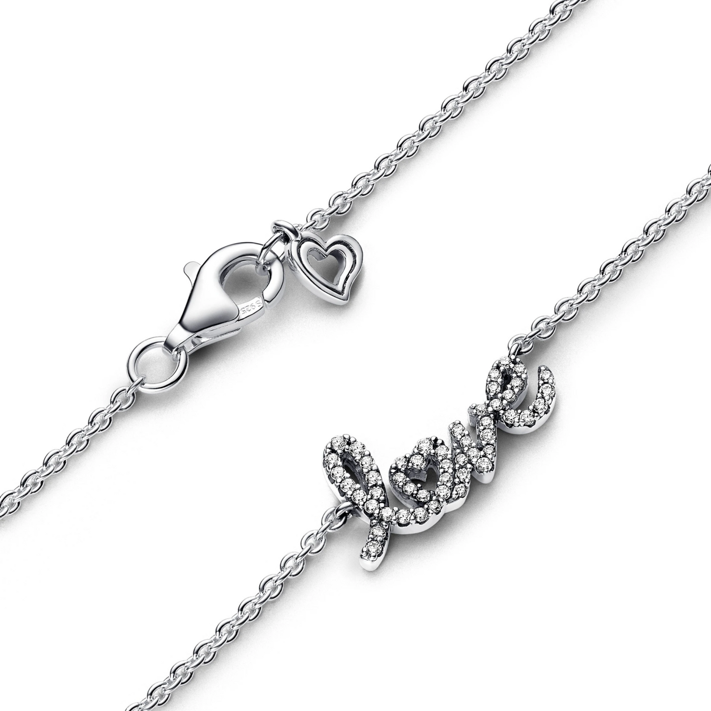 Sprankelende halsketting love handgeschreven