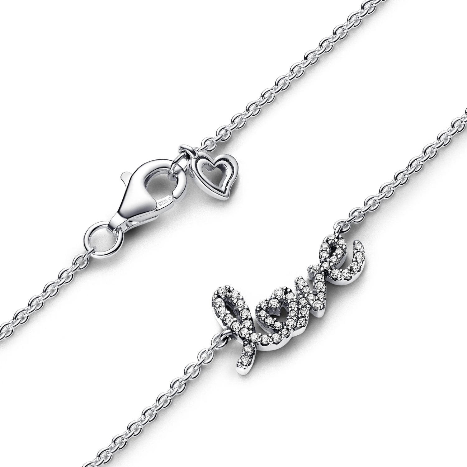 Sprankelende halsketting love handgeschreven