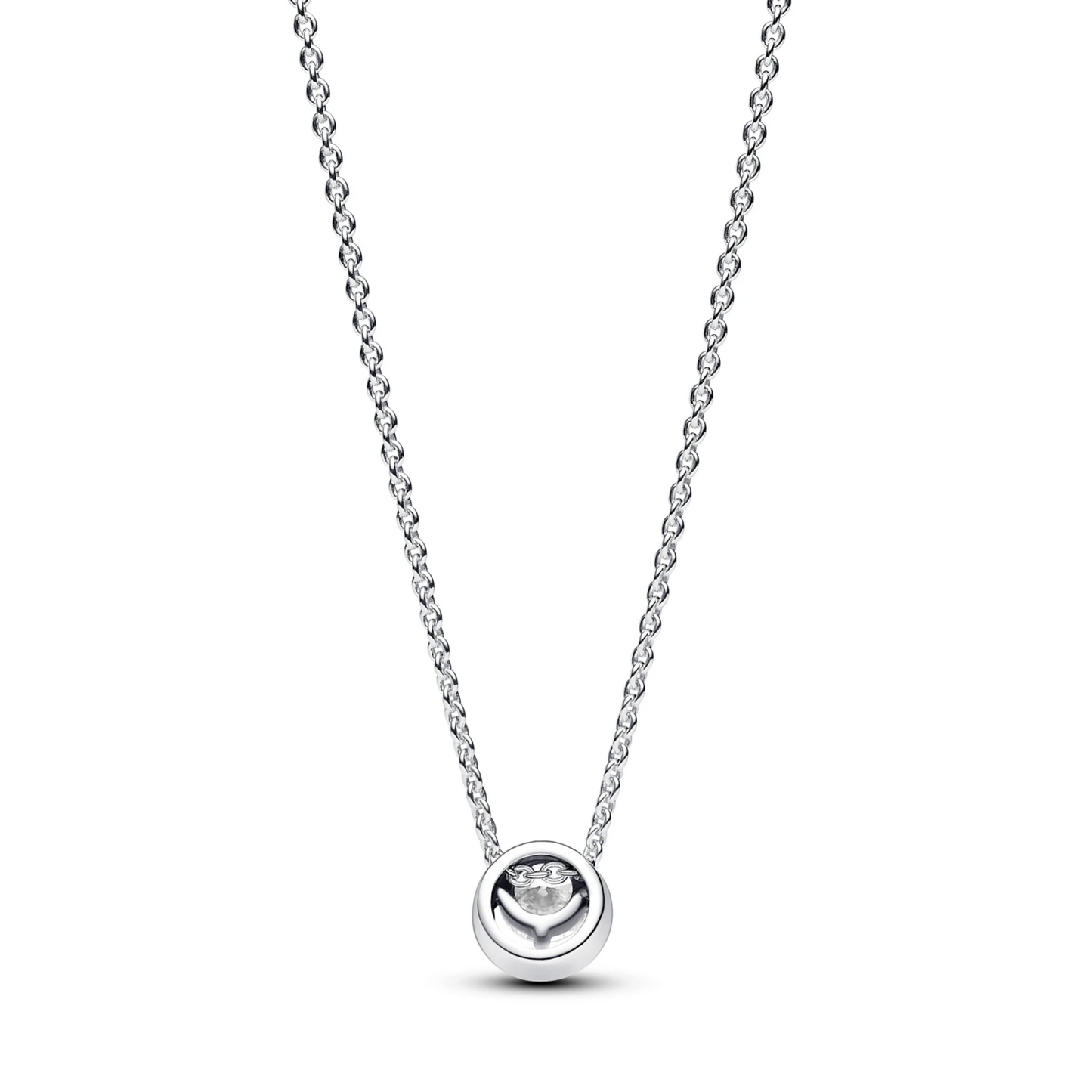 Sprankelende halsketting met ronde halohanger