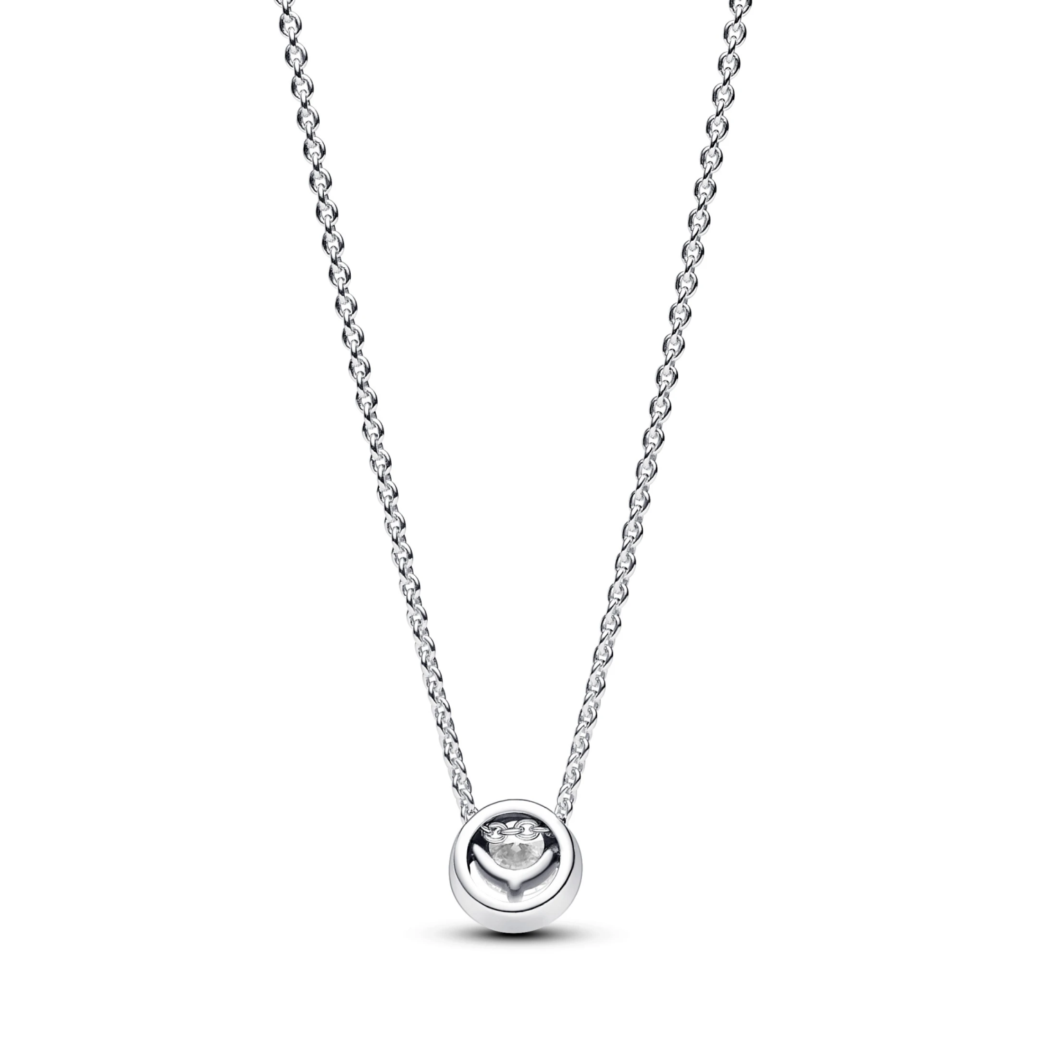 Sprankelende halsketting met ronde halohanger