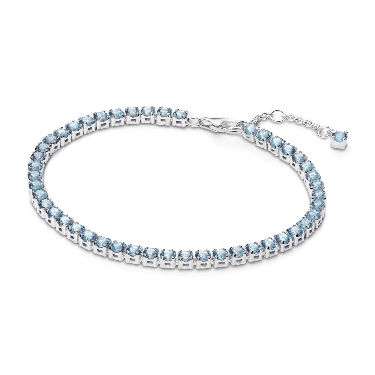 Sprankelende lichtblauwe tennisarmband