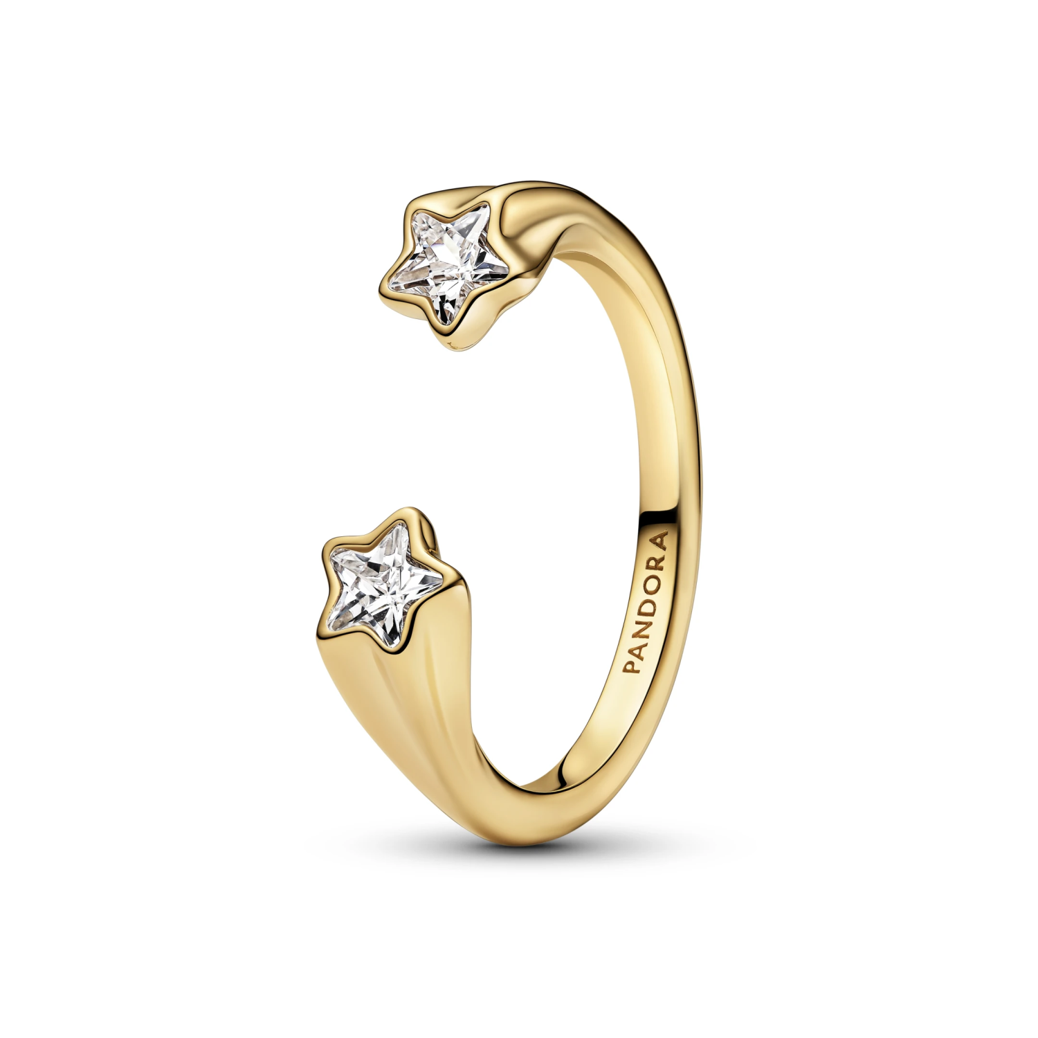Sprankelende open ring met vallende sterren