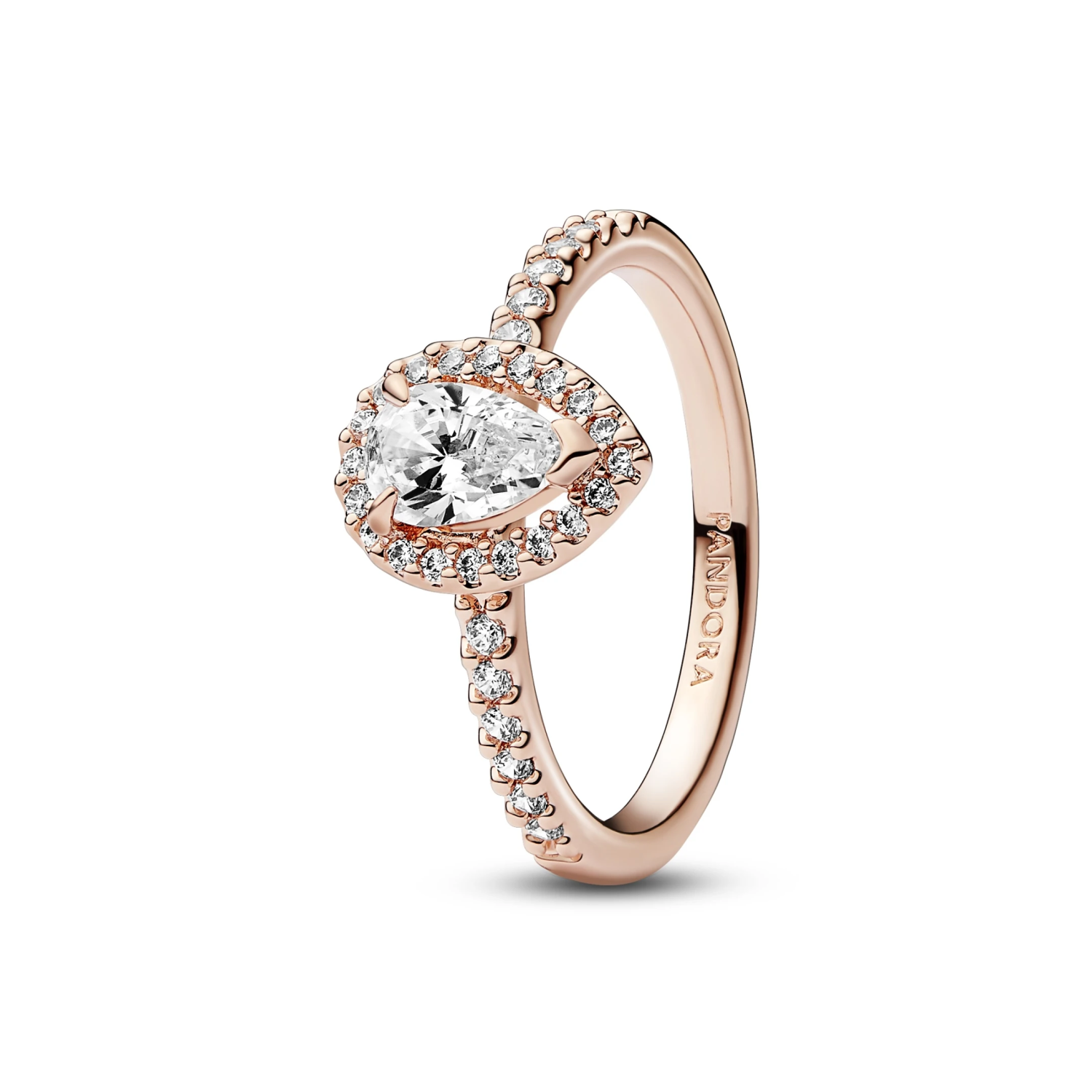 Sprankelende Peer Halo Ring