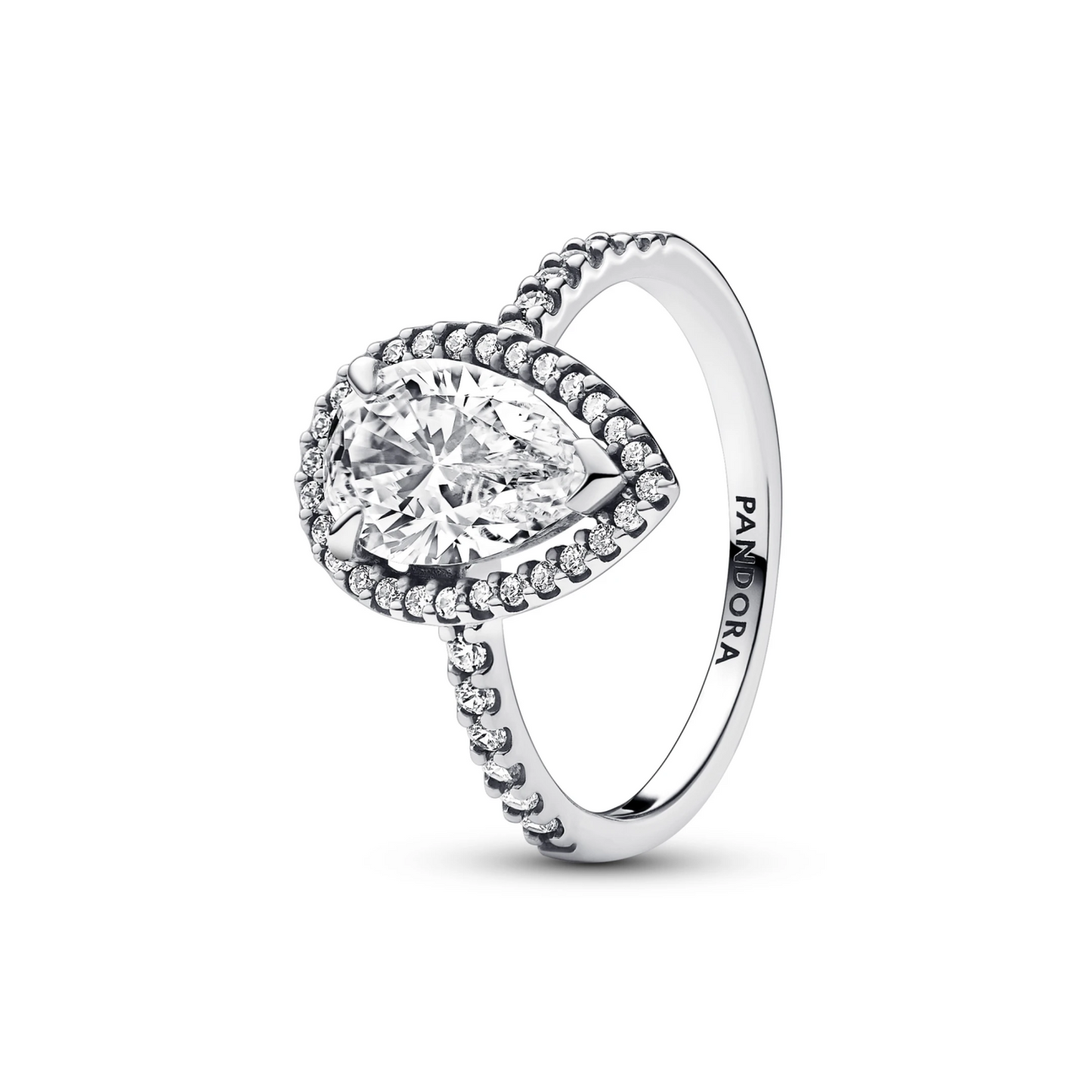 Sprankelende Peer Halo Ring