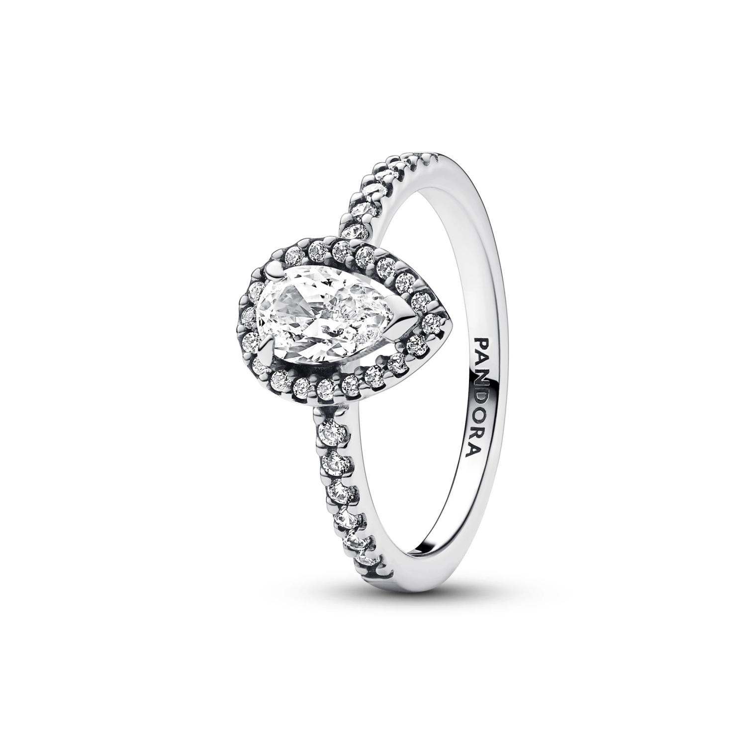 Sprankelende Peer Halo Ring