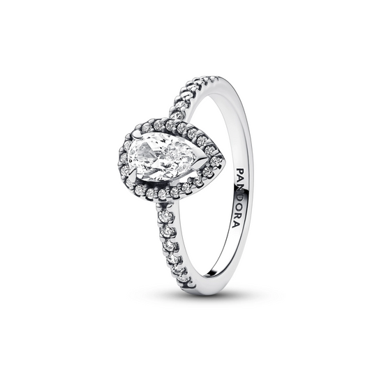 Sprankelende Peer Halo Ring