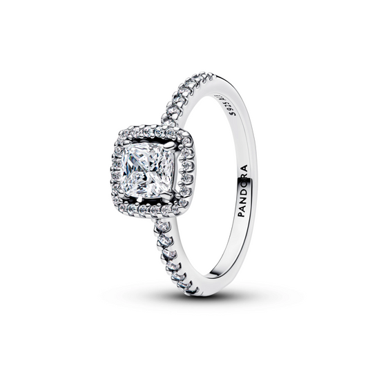 Sprankelende Vierkante Stralenkrans Ring