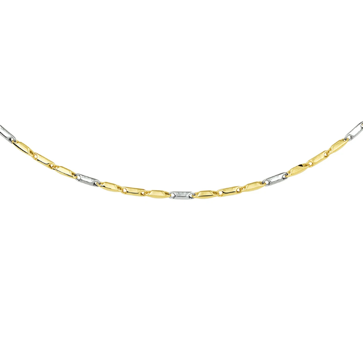 staafjes 1,9 mm 14K bicolor goud geel/wit