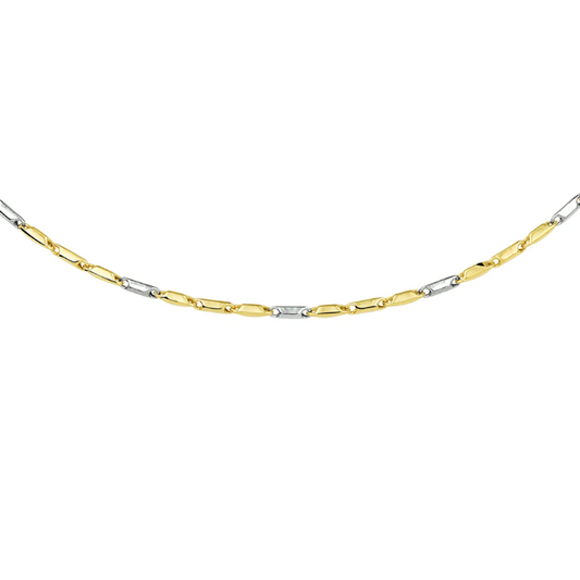 staafjes 1,9 mm 14K bicolor goud geel/wit