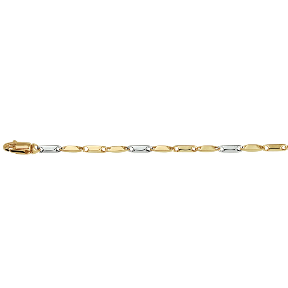 staafjes 1,9 mm 14K bicolor goud geel/wit