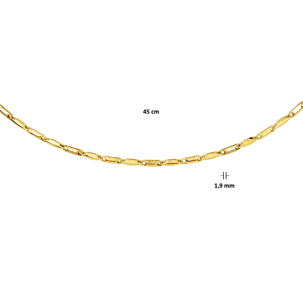 staafjes 1,9 mm 14K geelgoud