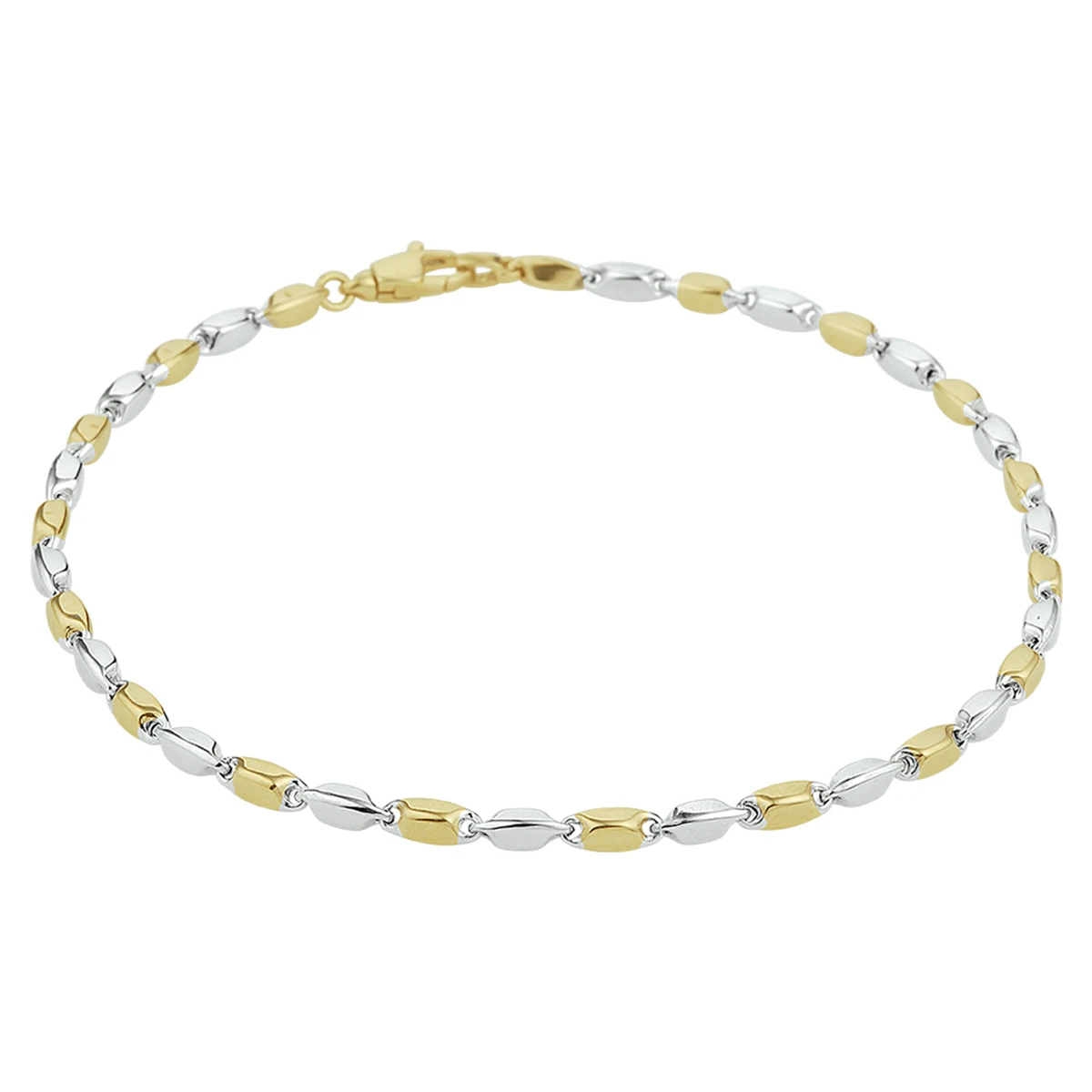 staafjes 2,0 mm 14K bicolor goud geel/wit