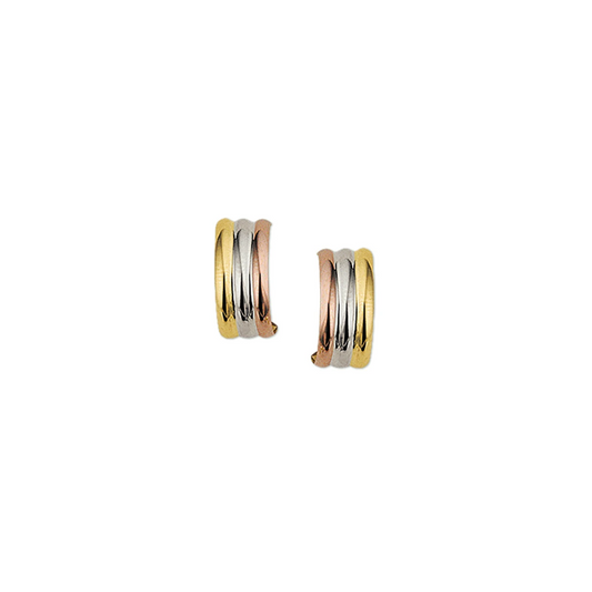 stekeroorringen tricolor 14K tricolor goud