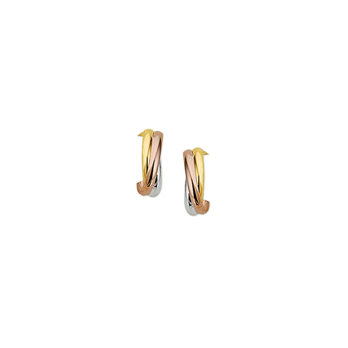 stekeroorringen tricolor 14K tricolor goud