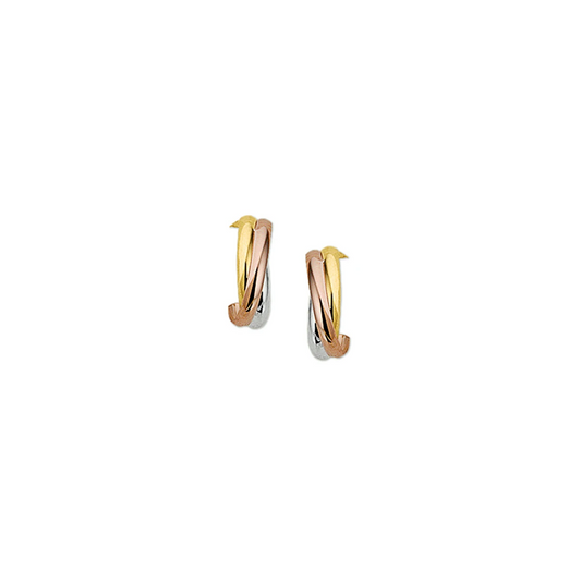 stekeroorringen tricolor 14K tricolor goud