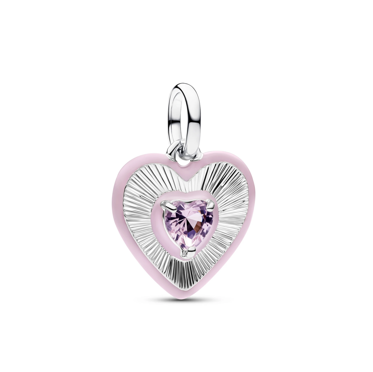 Stralend Roze Hart Medaillonbedel