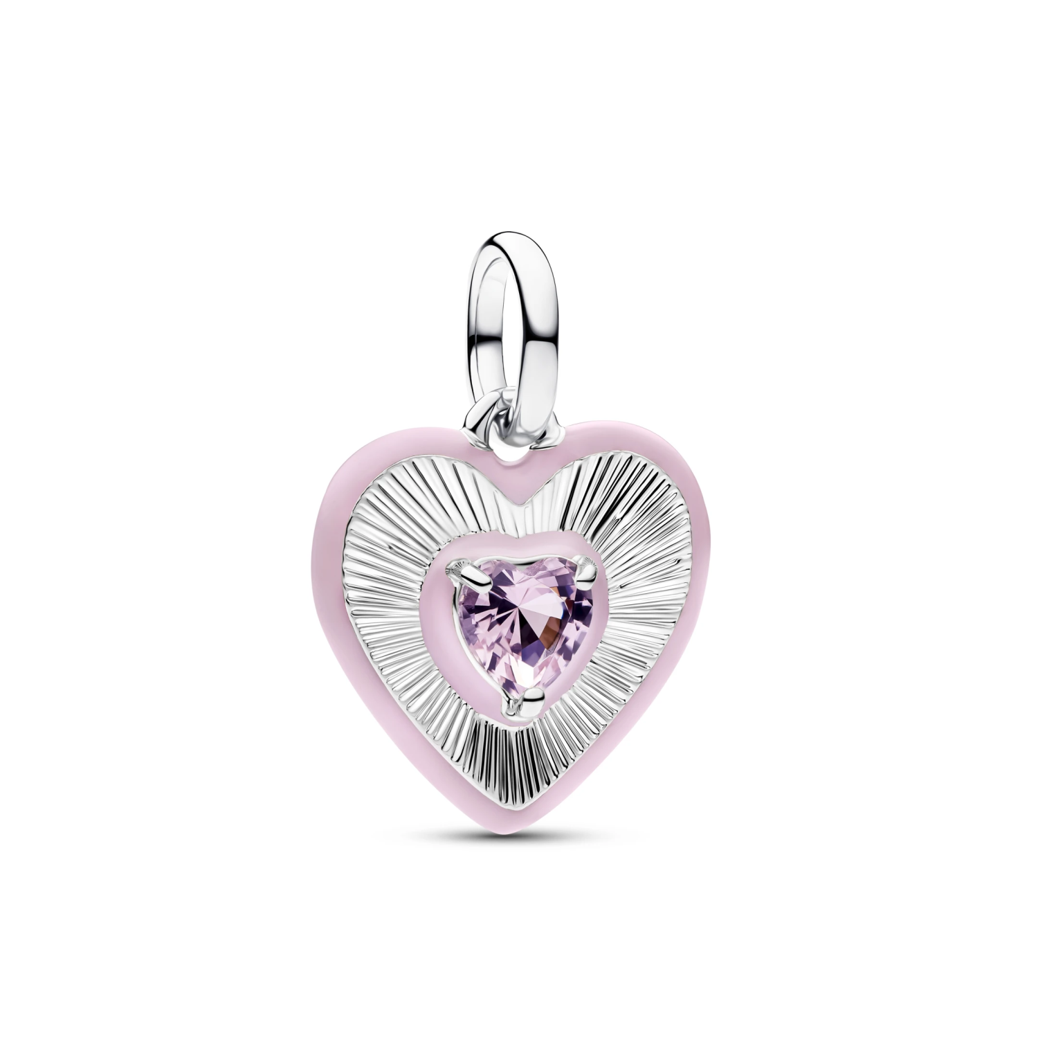 Stralend Roze Hart Medaillonbedel