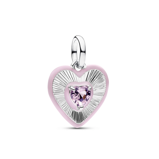 Stralend Roze Hart Medaillonbedel