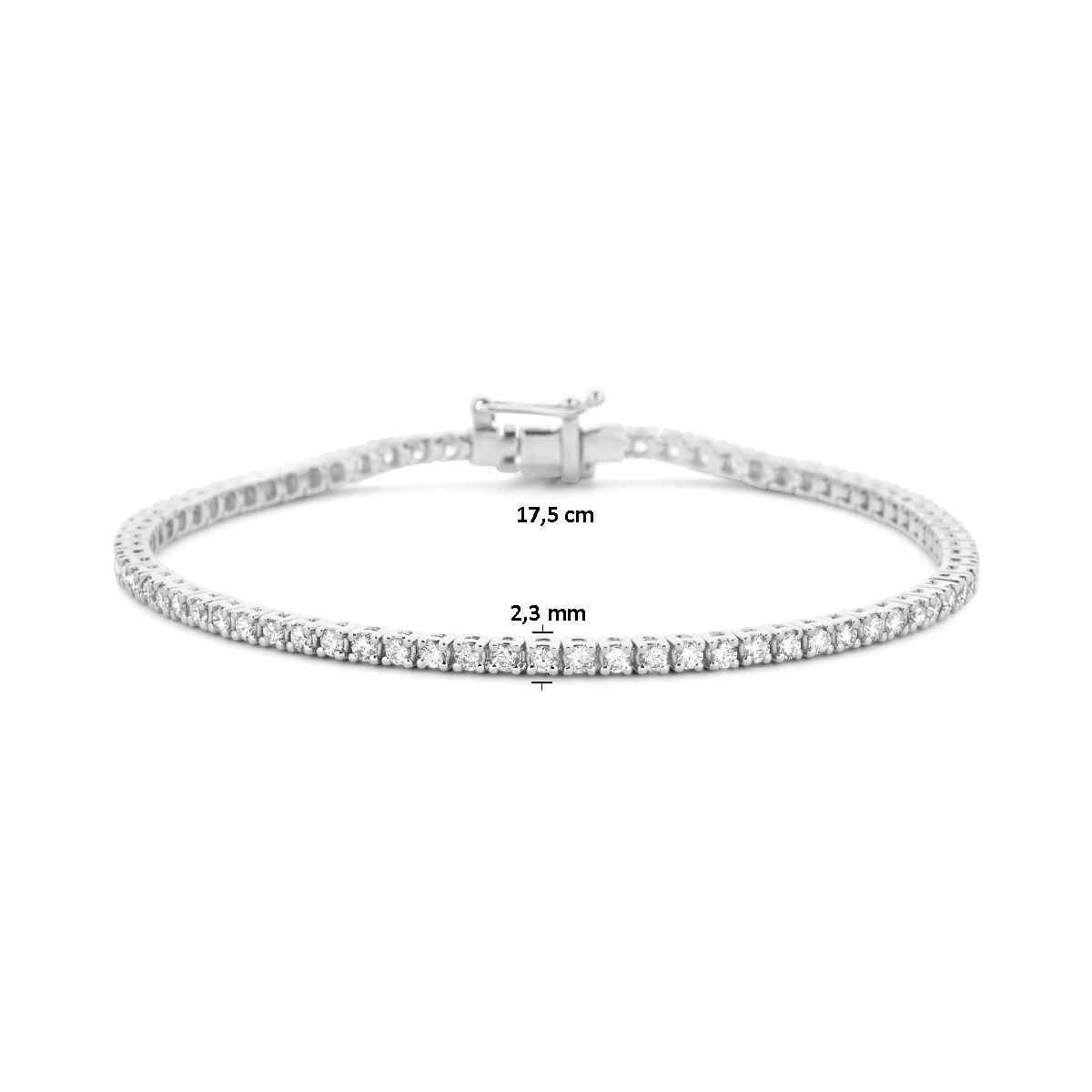 tennisarmband diamant 2.00ct h si 2,3 mm 17,5 cm 14K witgoud
