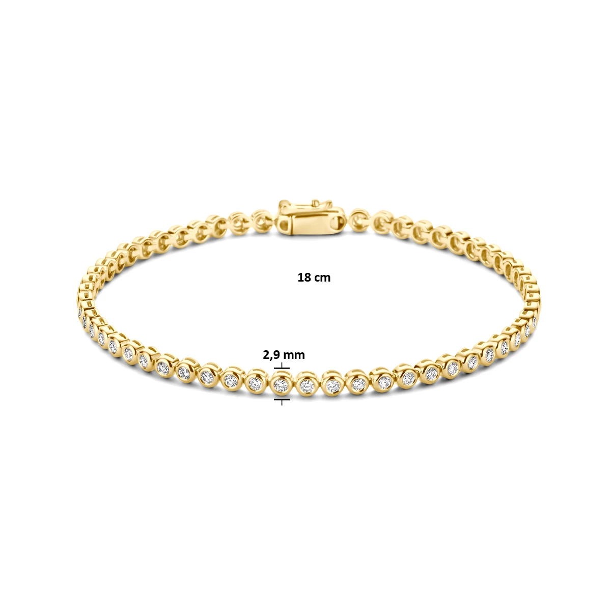 tennisarmband diamant 2,9 mm 18 cm 1,00ct g si 14K geelgoud