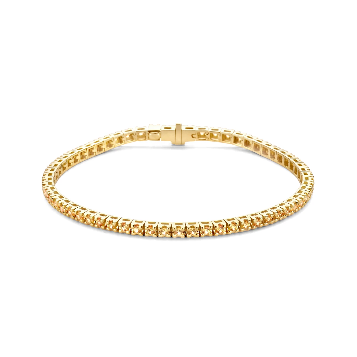 tennisarmband geel saffier 1.786ct 14K geelgoud